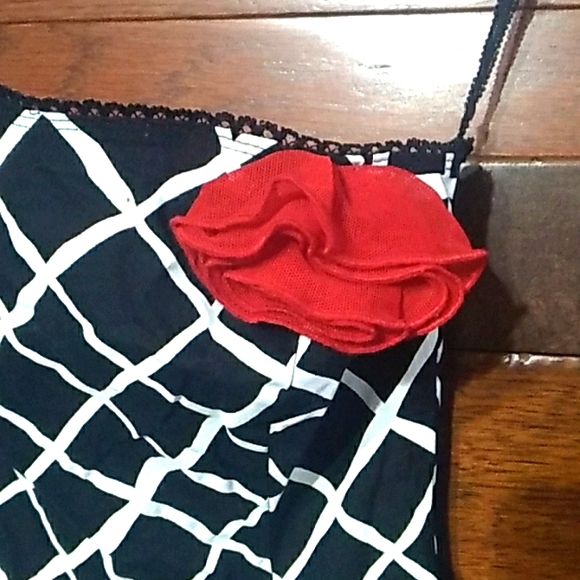 Ruby Rox Off Shoulder Flaired Skirt Black and White Midi Dress - Picture 2 of 4